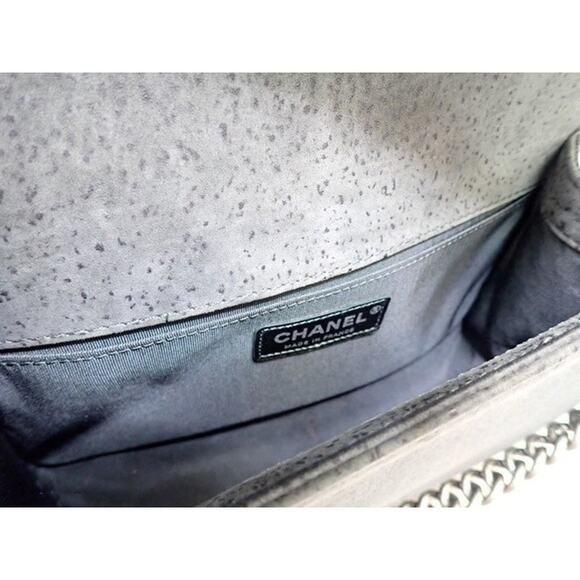 Chanel Grey Spotted Boy Bag Old Medium Iridescent Classic Quilted CC Crossbody - Picture 9 of 16